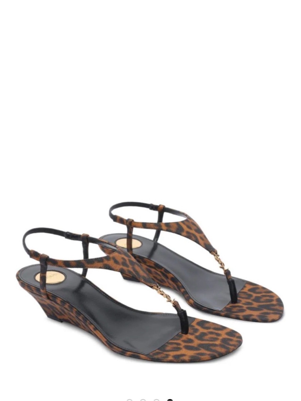Yves Saint Laurent Leopard Cassandra Wedge Sandal 40.5